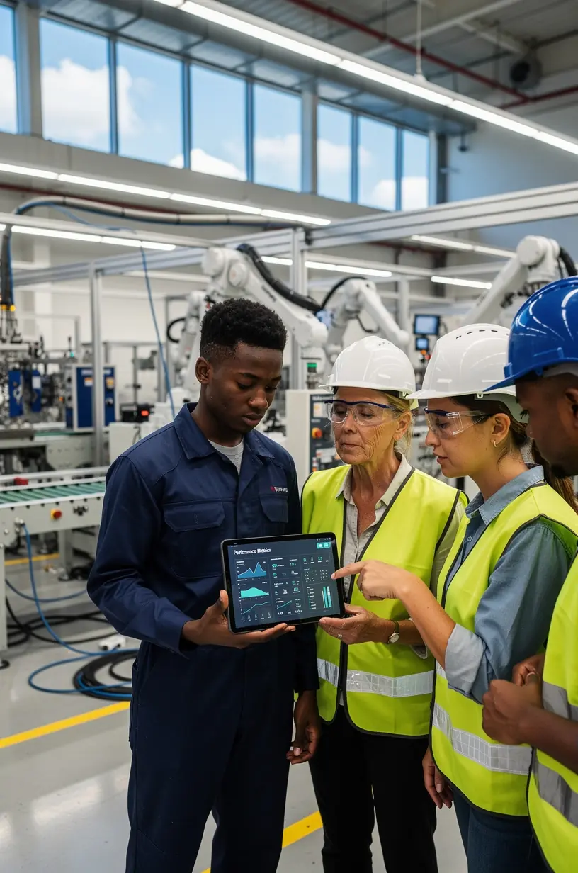 Robotics enhancing efficiency in warehouse management.